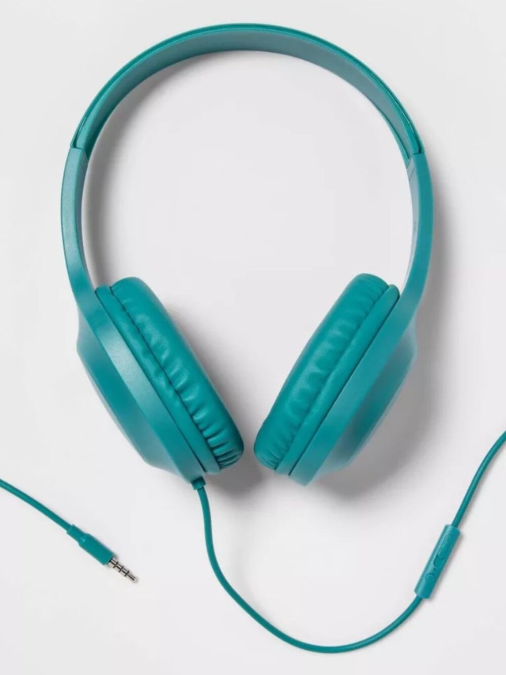 heyday Wired On-Ear Padded Headphones Built In Microphone, bright teal